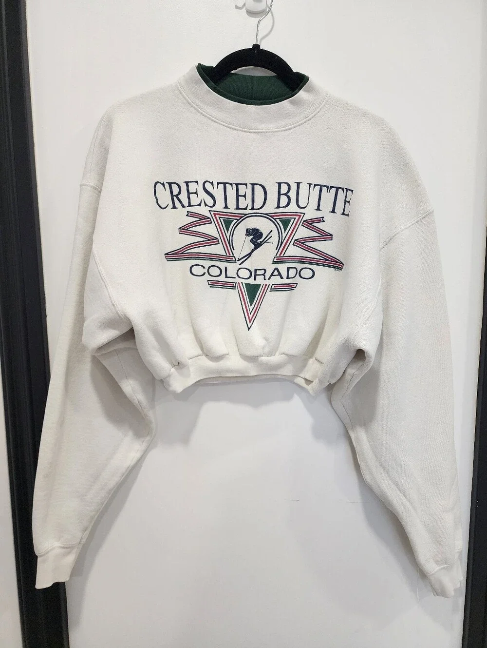 Vintage ALORE Custom Cropped Crewneck Sweatshirt 90s COLORADO - Picture 5 of 17
